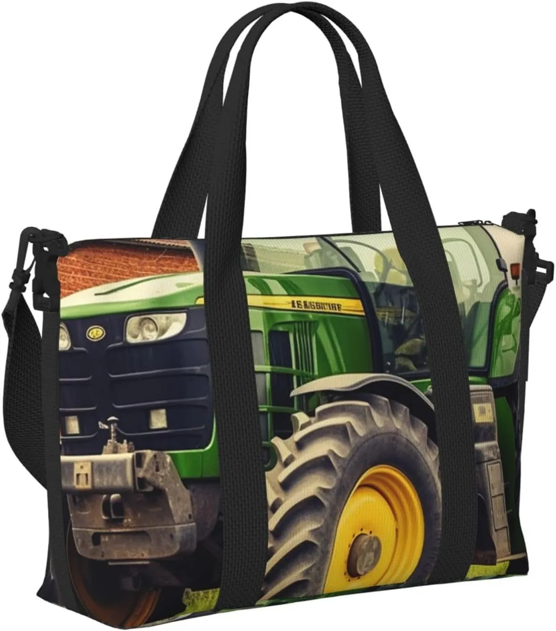 Gym Bag Tractor Theme Duffel Bag for Men Women Travel Overnight Bag with Shoe Compartment Workout Bags