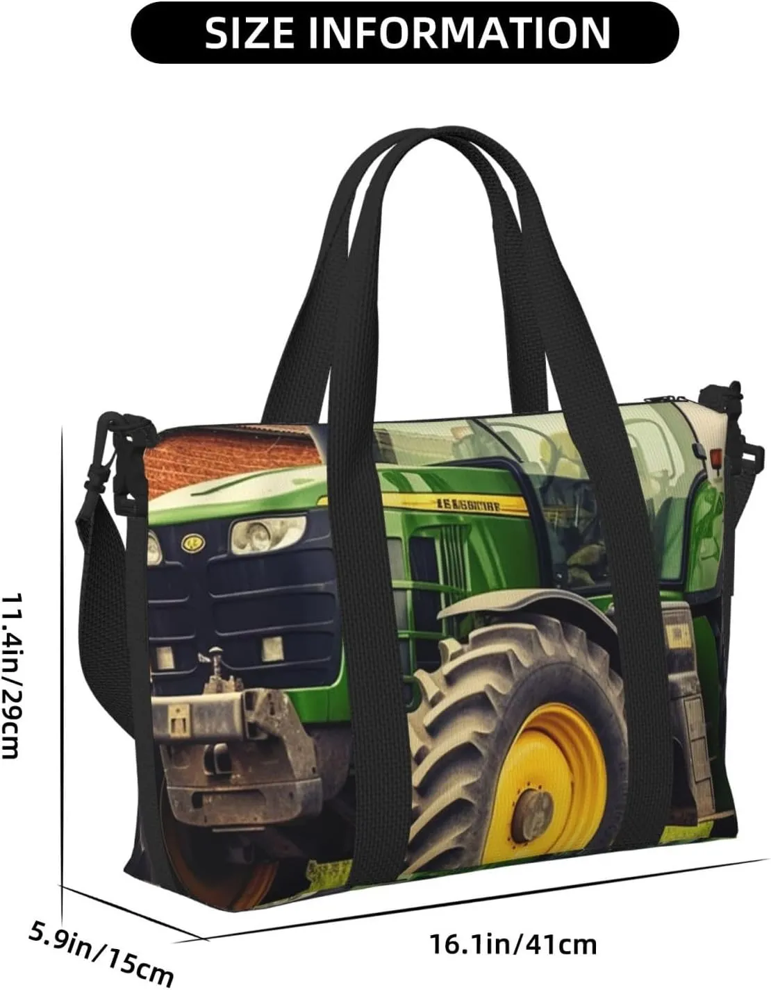 Gym Bag Tractor Theme Duffel Bag for Men Women Travel Overnight Bag with Shoe Compartment Workout Bags