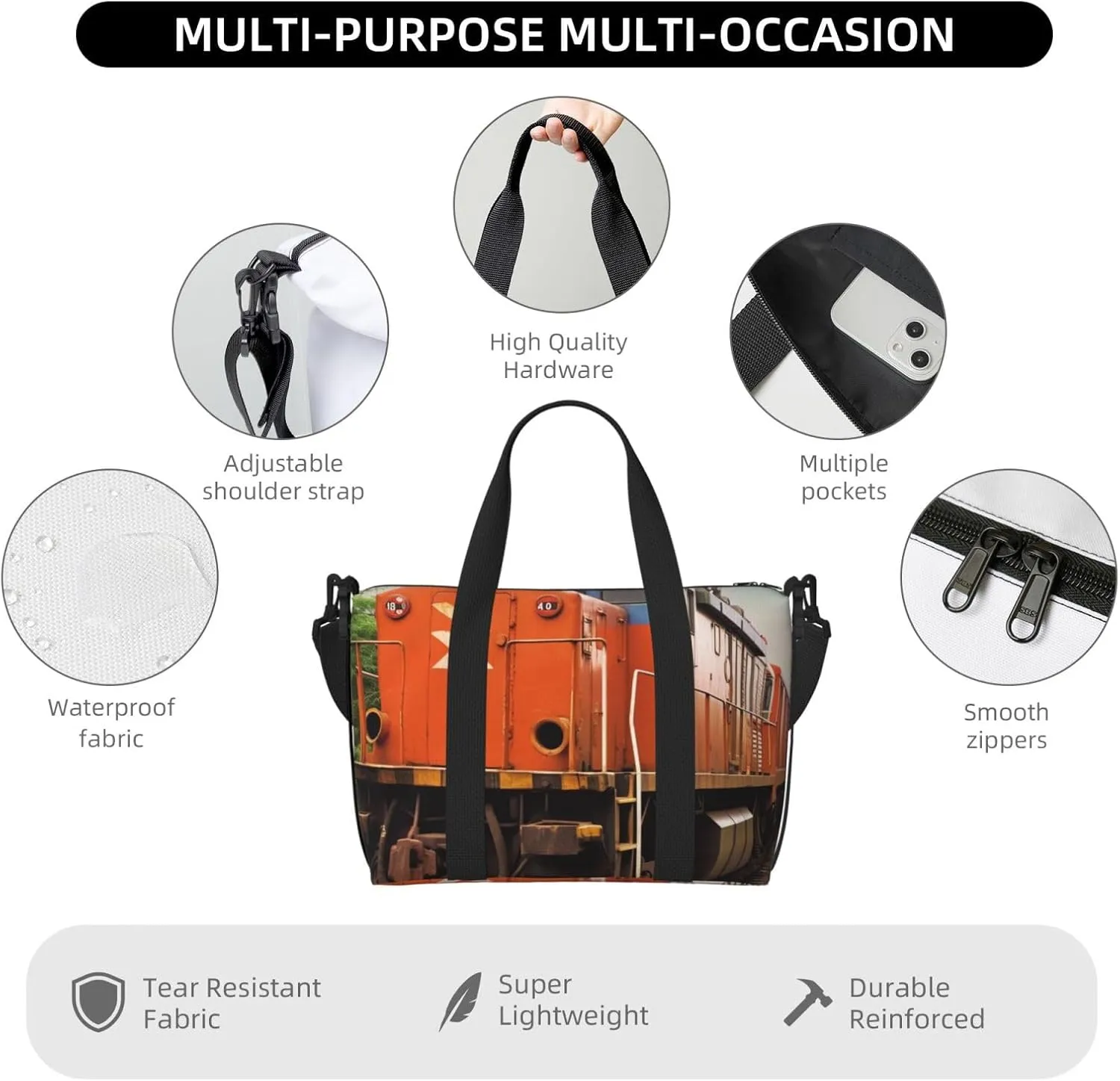 Gym Bag Train Duffel Bag for Men Women Travel Overnight Bag with Shoe Compartment Workout Bags