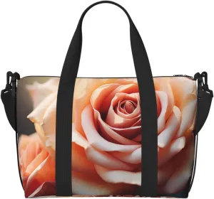 Gym Bag Vintage Rose Blooms Duffel Bag for Men Women Travel Overnight Bag with Shoe Compartment Workout Bags