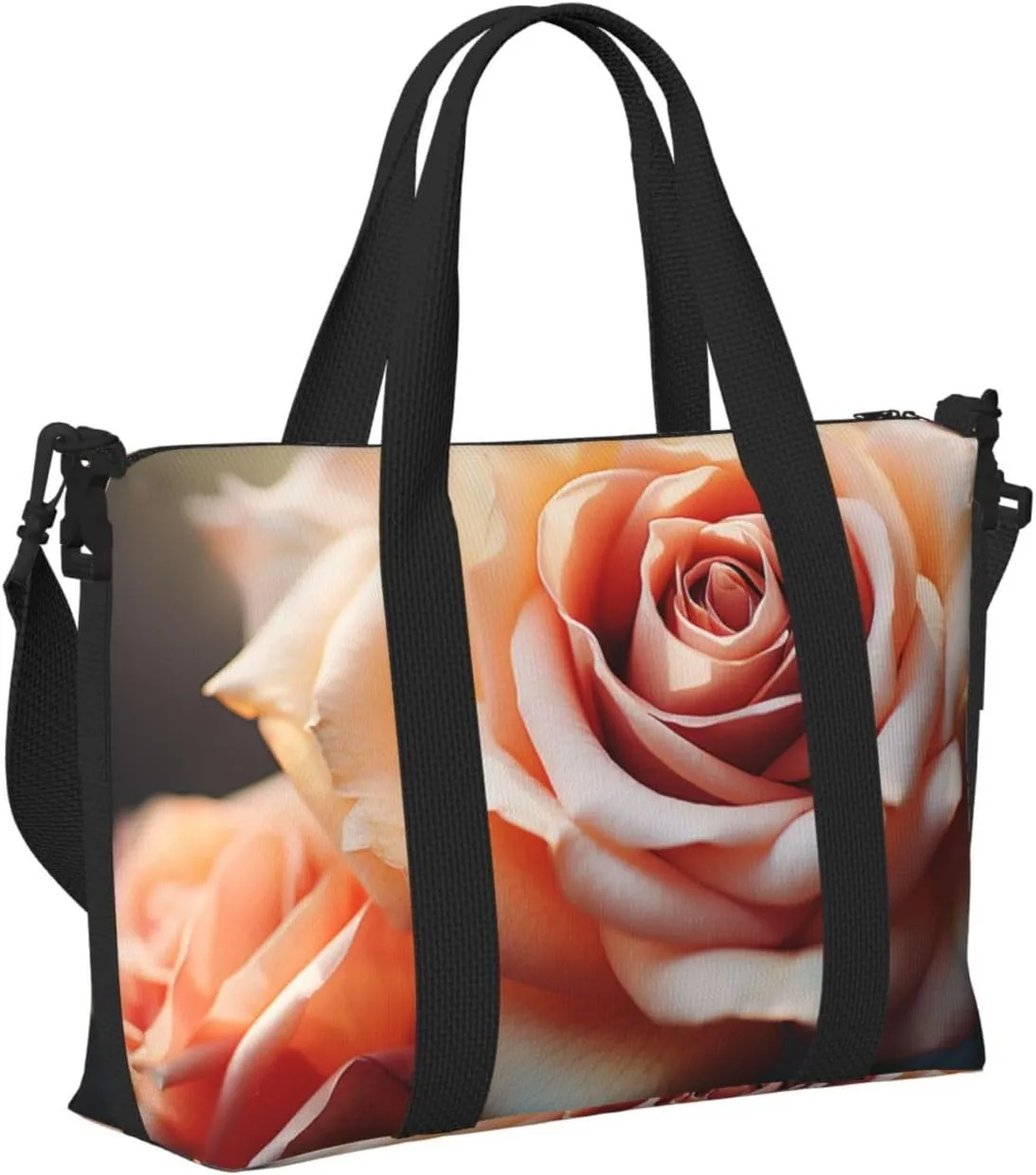 Gym Bag Vintage Rose Blooms Duffel Bag for Men Women Travel Overnight Bag with Shoe Compartment Workout Bags