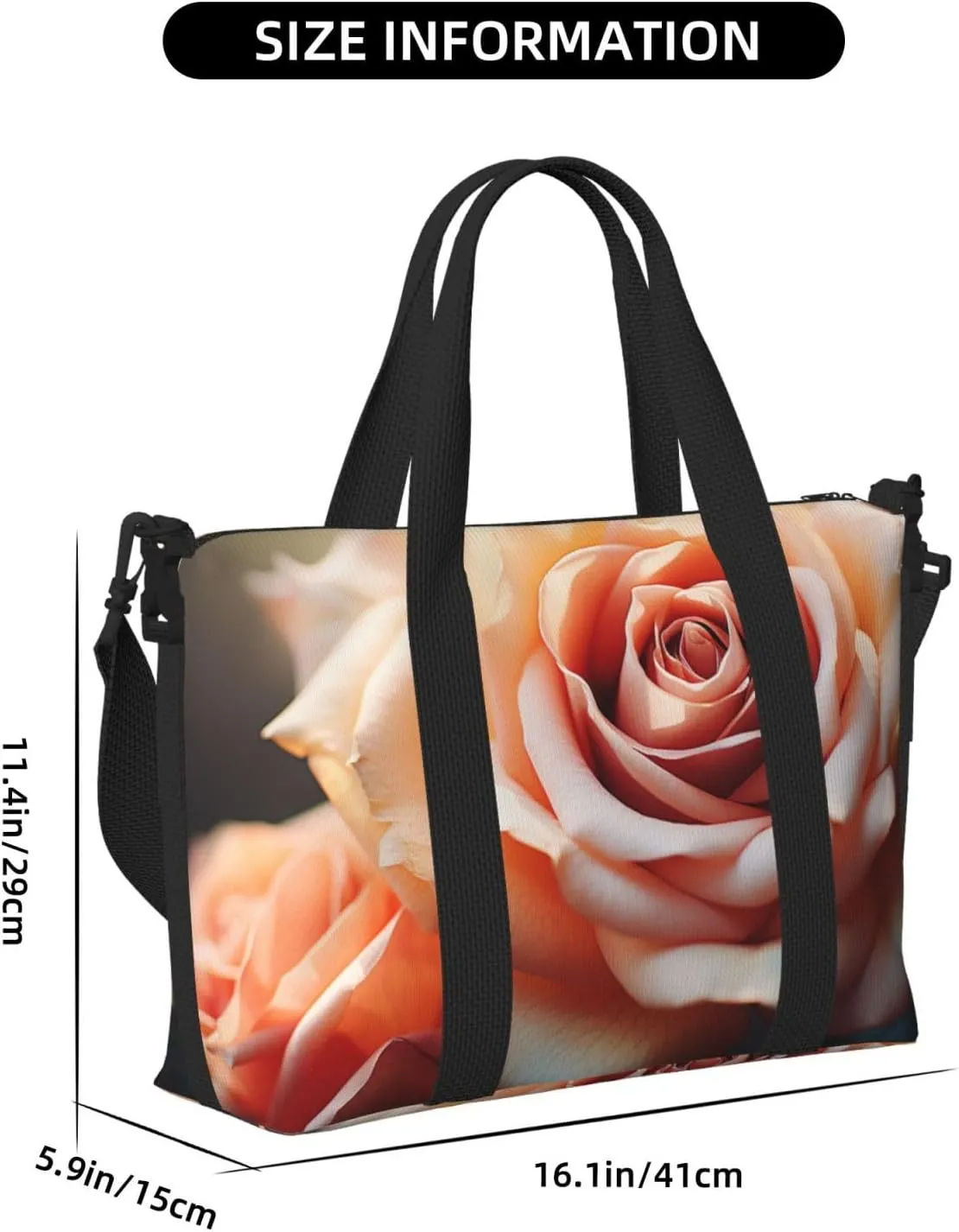 Gym Bag Vintage Rose Blooms Duffel Bag for Men Women Travel Overnight Bag with Shoe Compartment Workout Bags