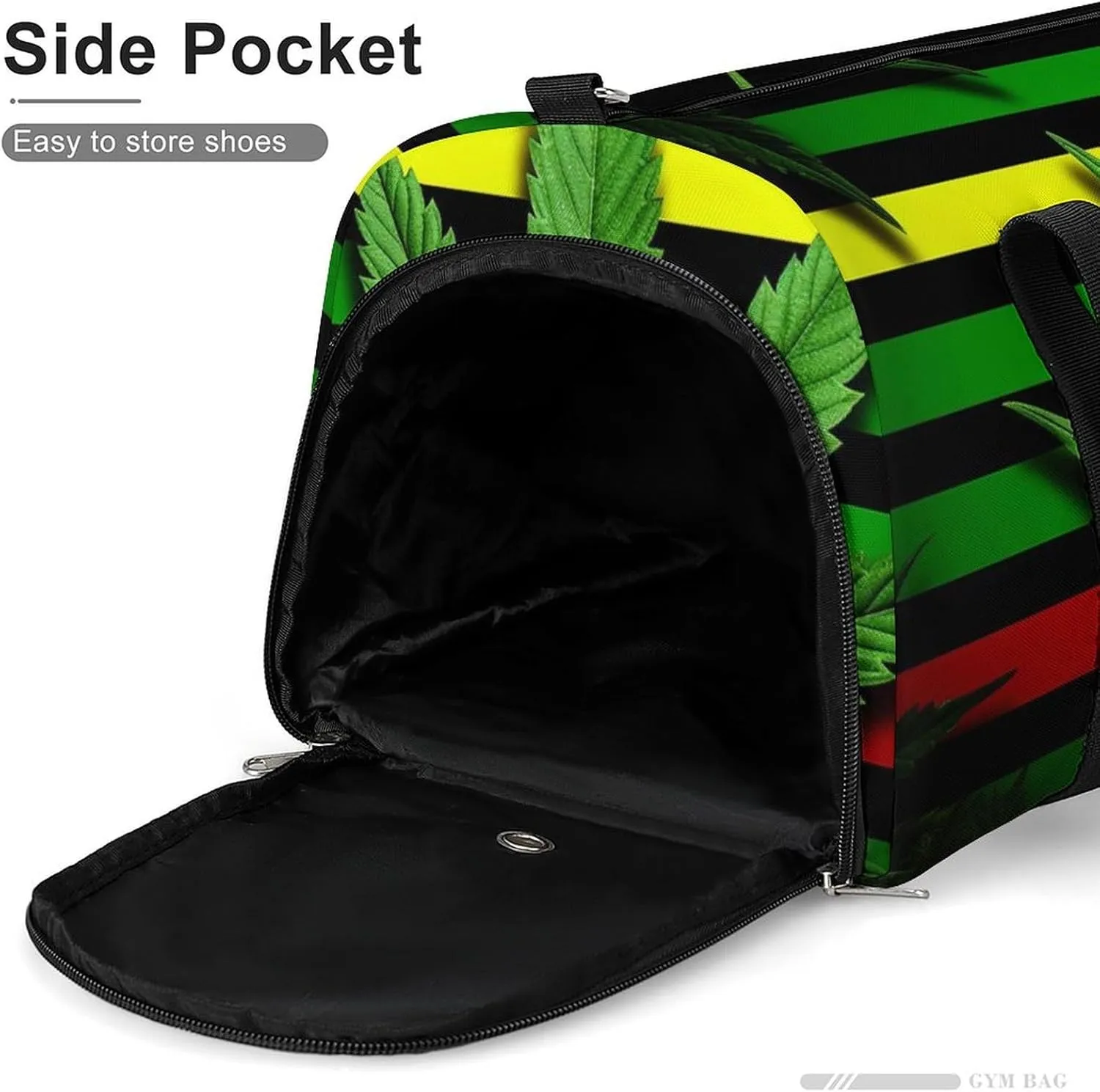 Gym Bag Weed Striped Duffel Bag for Men Women Overnight Bag with Shoe Compartment Workout Bags