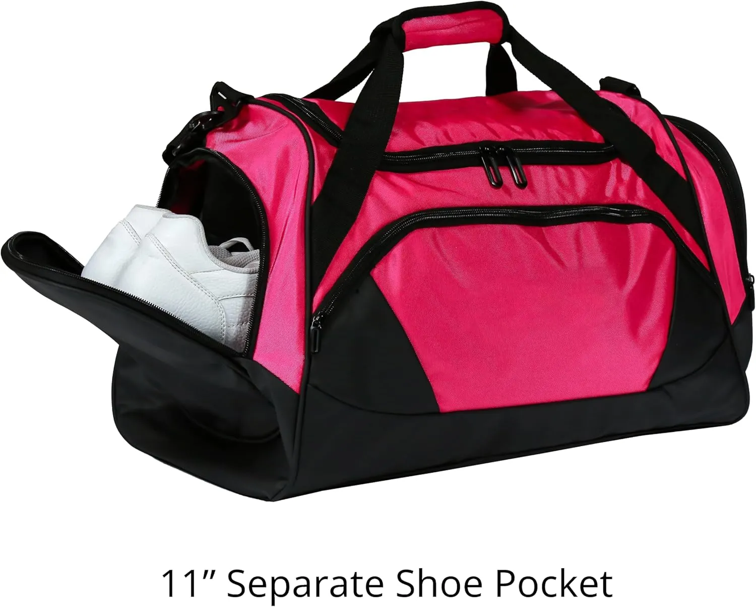 Gym Bag with Shoe Compartment for Men and Women -Durable, Water-Resistant Sports Duffel for Fitness, Travel, and More (Pink)