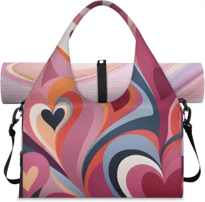 Gym Bag with Shoe Compartment Personal Item Travel Bag Tote Bag for Men Women Duffle Bag for Travel Sports Fitness & Workout Mystical Valentine Heart