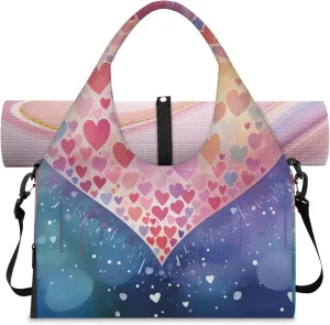 Gym Bag with Shoe Compartment Personal Item Travel Bag Tote Bag for Men Women Duffle Bag for Travel Sports Fitness & Workout Realistic Valentine Love