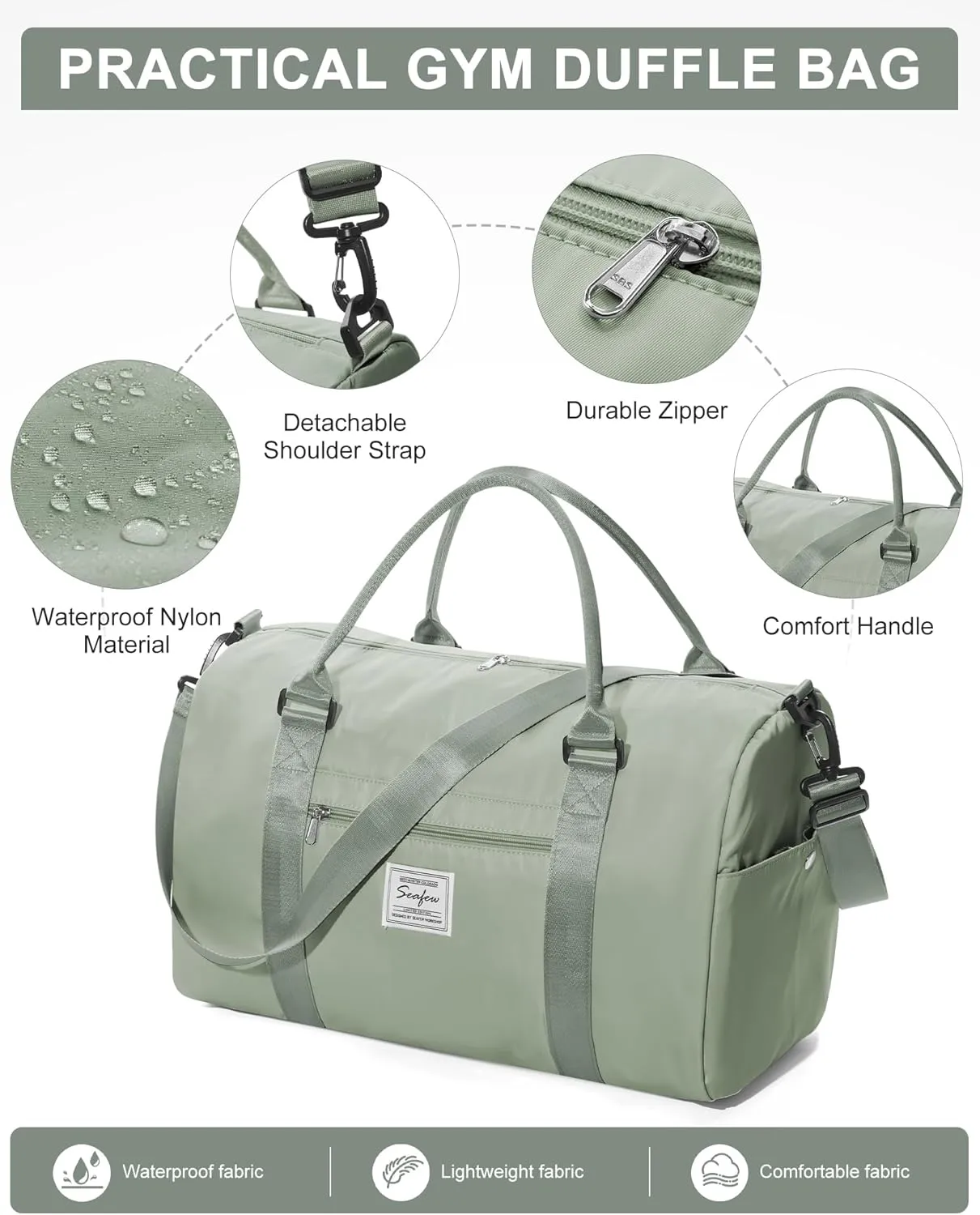 Gym Bag Womens Mens with Shoes Compartment and Wet Pocket Travel Duffel Bag for Women for Plane Sport Gym Tote Bags Swimming Yoga Waterproof Weekend Overnight Carry on Bag Hospital Holdalls