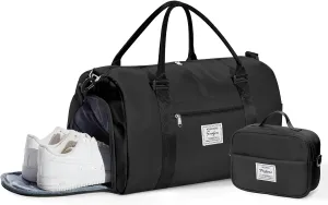 Gym Bag Womens Mens with Shoes Compartment and Wet Pocket Travel Duffel Bag for Women for Plane Sport Gym Tote Bags with Toiletry Bag Waterproof Weekend Overnight Bag Carry on Bag Hospital Holdalls