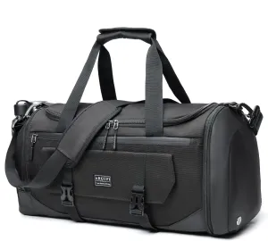 Gym Bags For Men & Women With Shoes Compartment And Wet Pocket, Sports Duffle Bag, Workout Bags For Gym Swimming Yoga,Waterproof Weekend Overnight Carry On Bag A-TG-001-Black