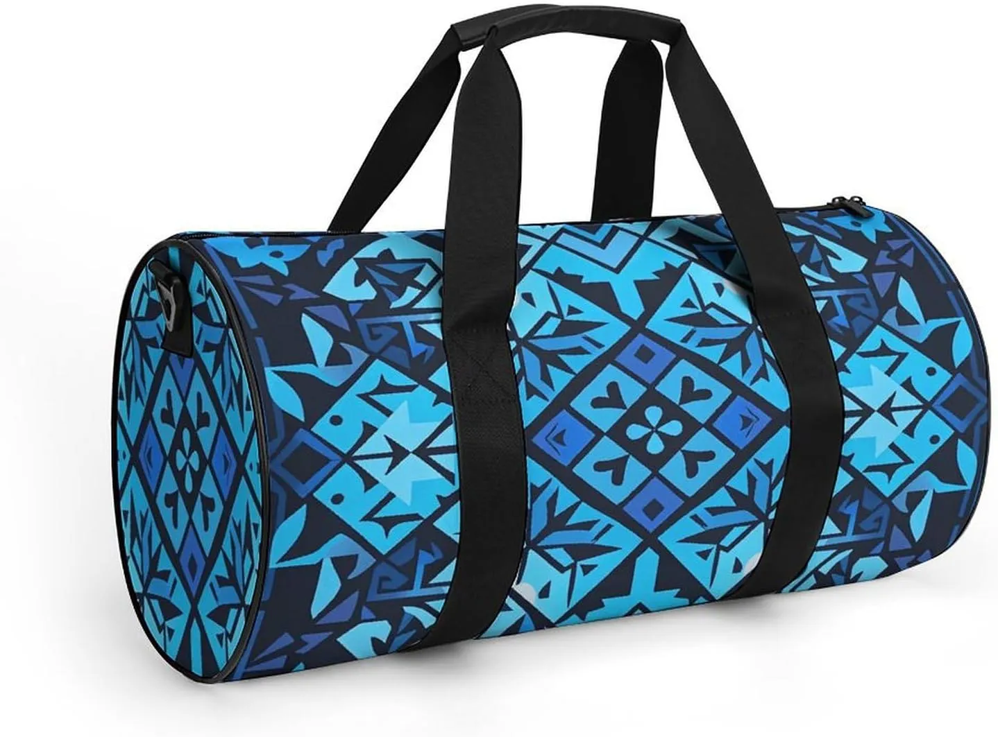 Gym Bags Small Blue Polynesian Maori Tribal Pattern Duffel Bag Overnight Bag with Shoe Compartment Carryon Bag for Men Women