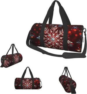 Gym Bags Small Christmas snowflake Duffel Bag Overnight Bag with Shoe Compartment Carryon Bag for Men Women