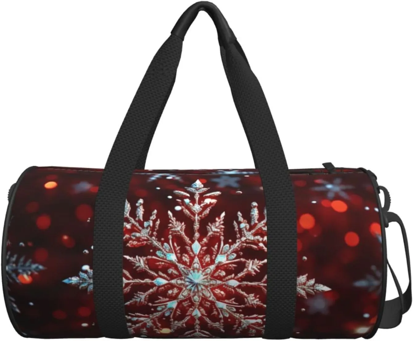 Gym Bags Small Christmas snowflake Duffel Bag Overnight Bag with Shoe Compartment Carryon Bag for Men Women