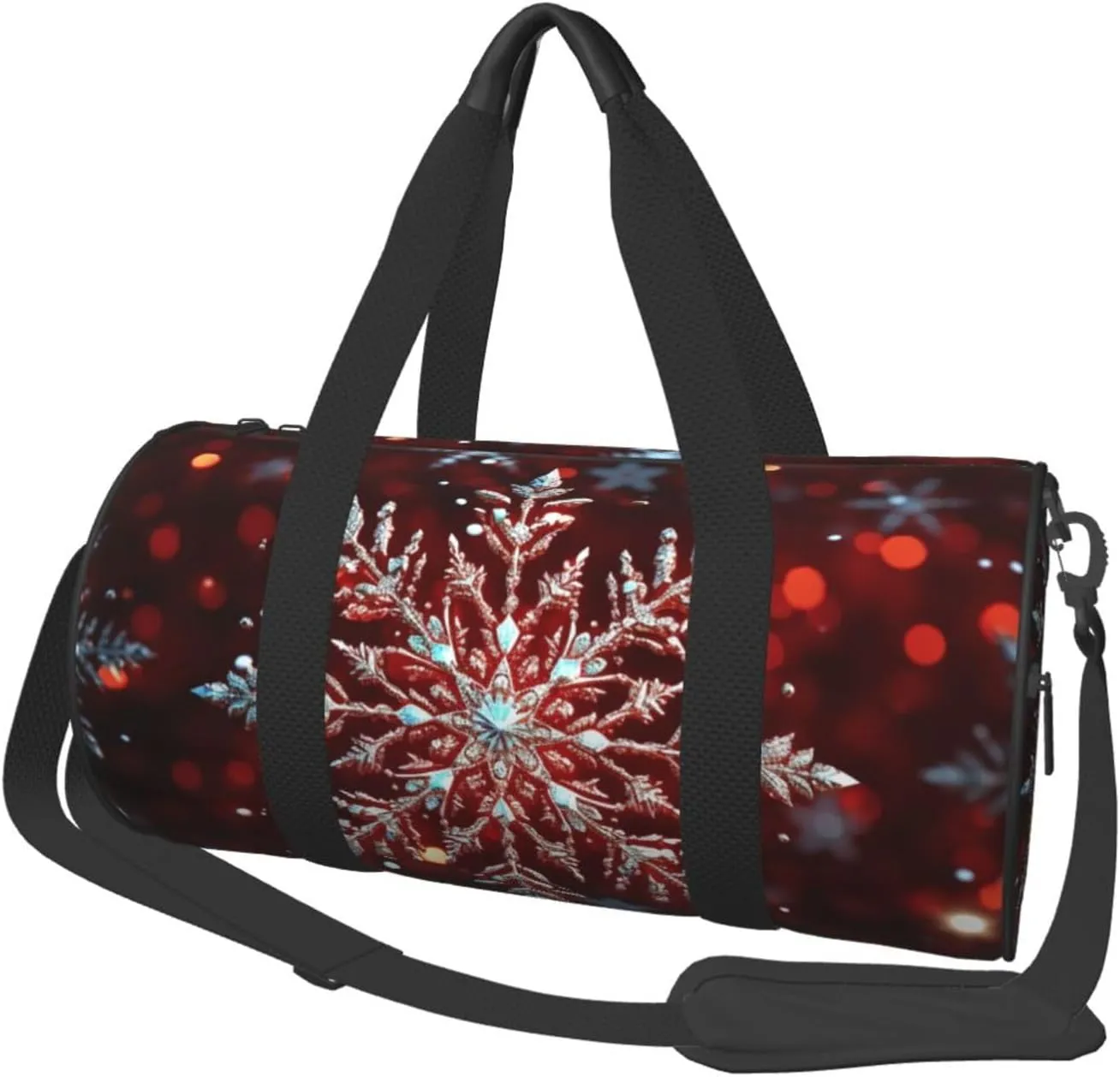 Gym Bags Small Christmas snowflake Duffel Bag Overnight Bag with Shoe Compartment Carryon Bag for Men Women