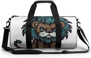 Gym Bags Small Cute Lion Duffel Bag Overnight Bag with Shoe Compartment Carryon Bag for Men Women