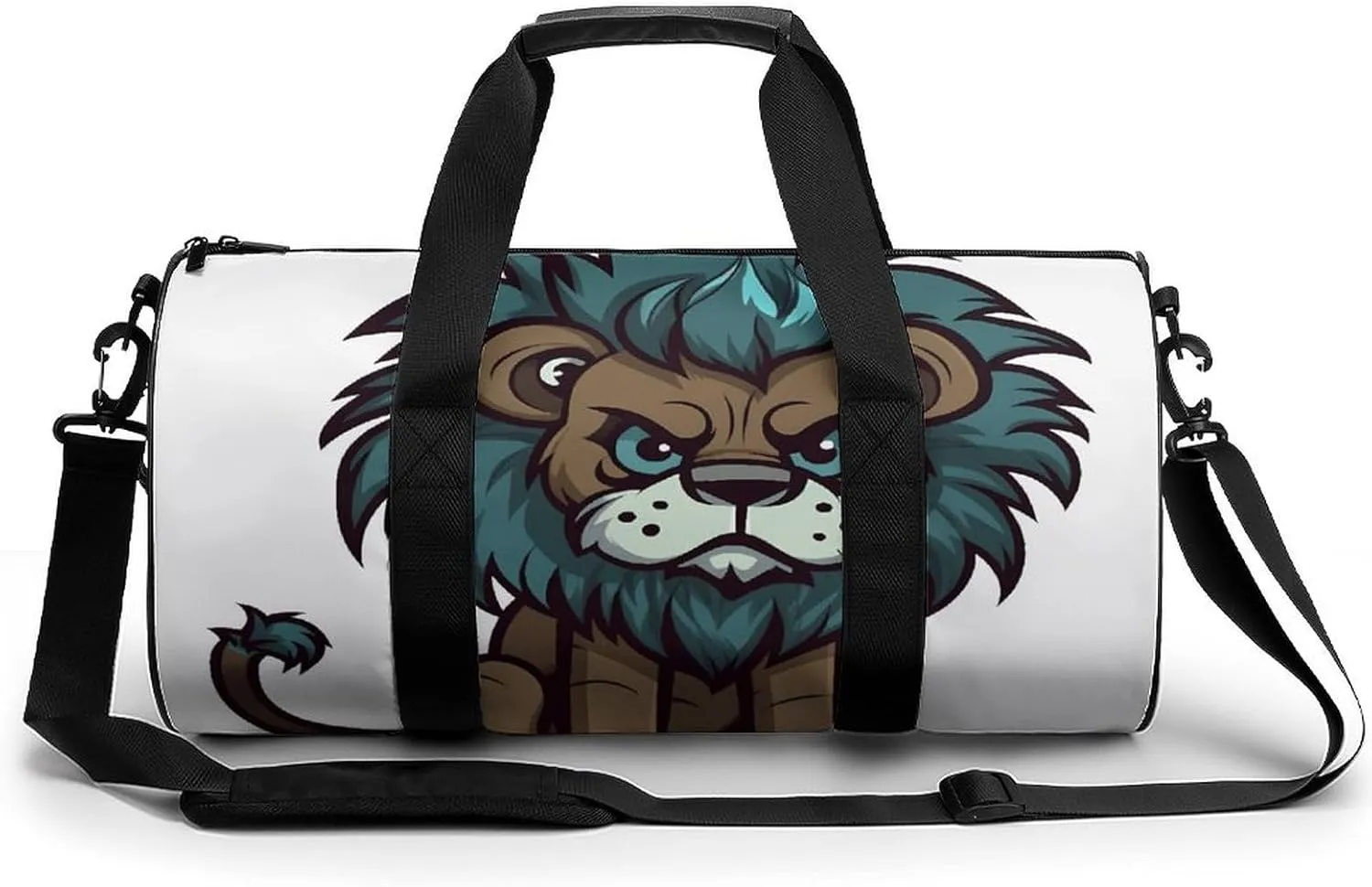 Gym Bags Small Cute Lion Duffel Bag Overnight Bag with Shoe Compartment Carryon Bag for Men Women