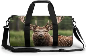Gym Bags Small Deer Bear Moose Duffel Bag Overnight Bag with Shoe Compartment Carryon Bag for Men Women