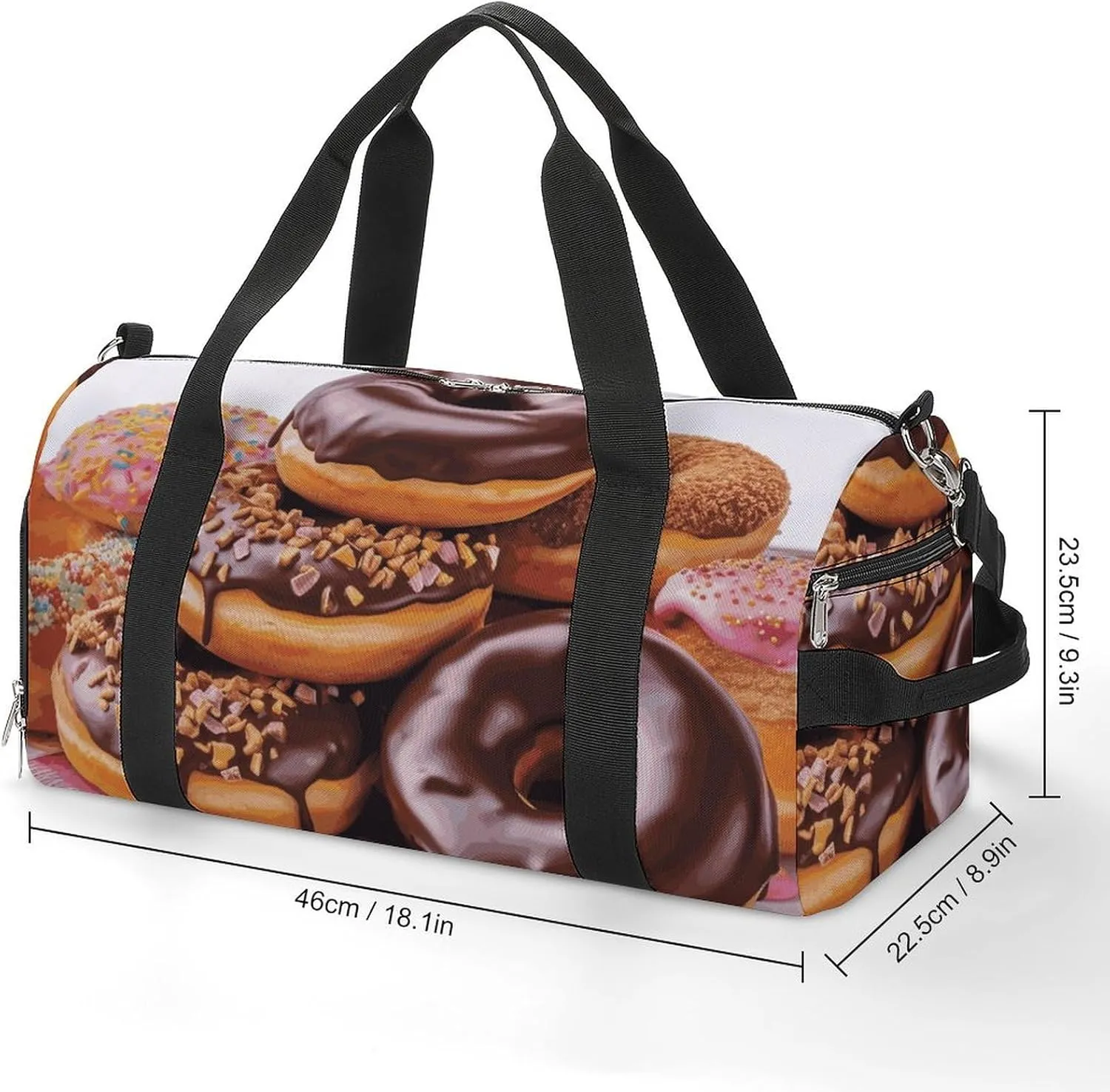 Gym Bags Small Donuts Chocolate Duffel Bag Overnight Bag with Shoe Compartment Carryon Bag for Men Women