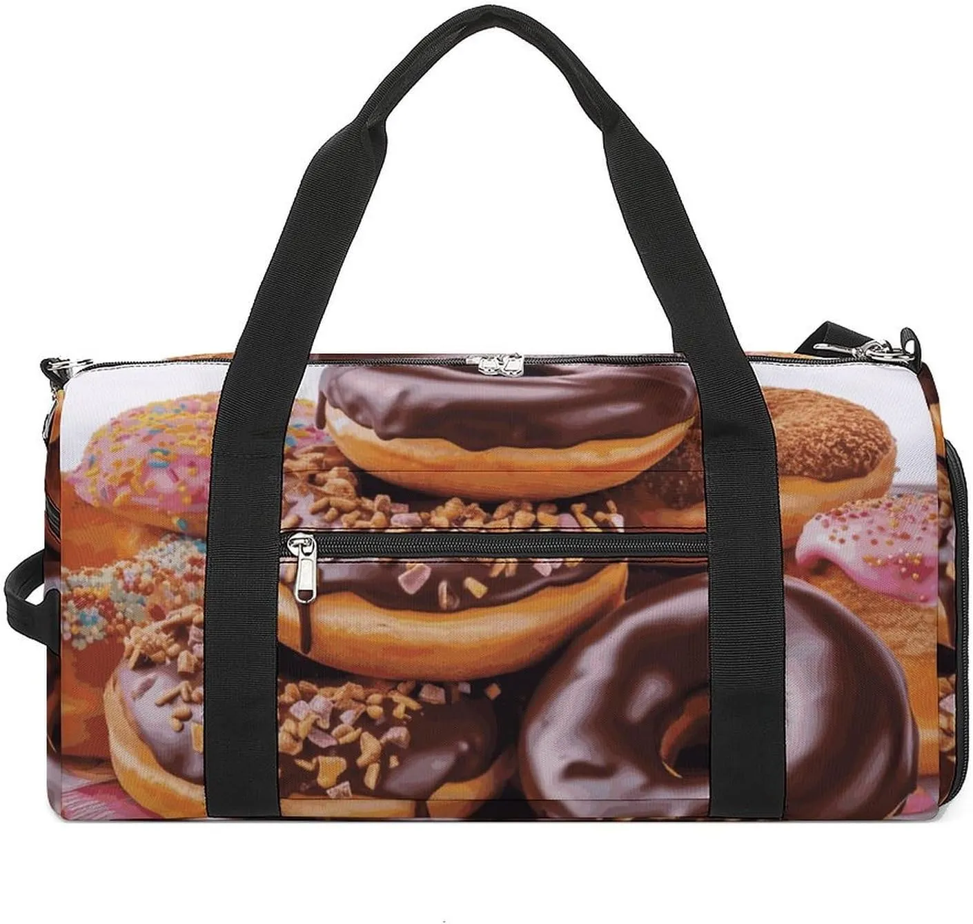 Gym Bags Small Donuts Chocolate Duffel Bag Overnight Bag with Shoe Compartment Carryon Bag for Men Women