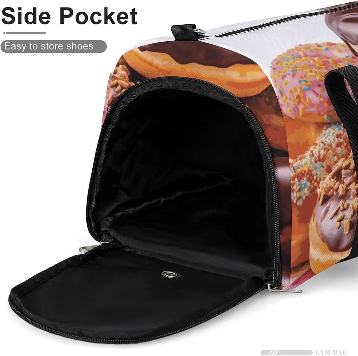 Gym Bags Small Donuts Chocolate Duffel Bag Overnight Bag with Shoe Compartment Carryon Bag for Men Women