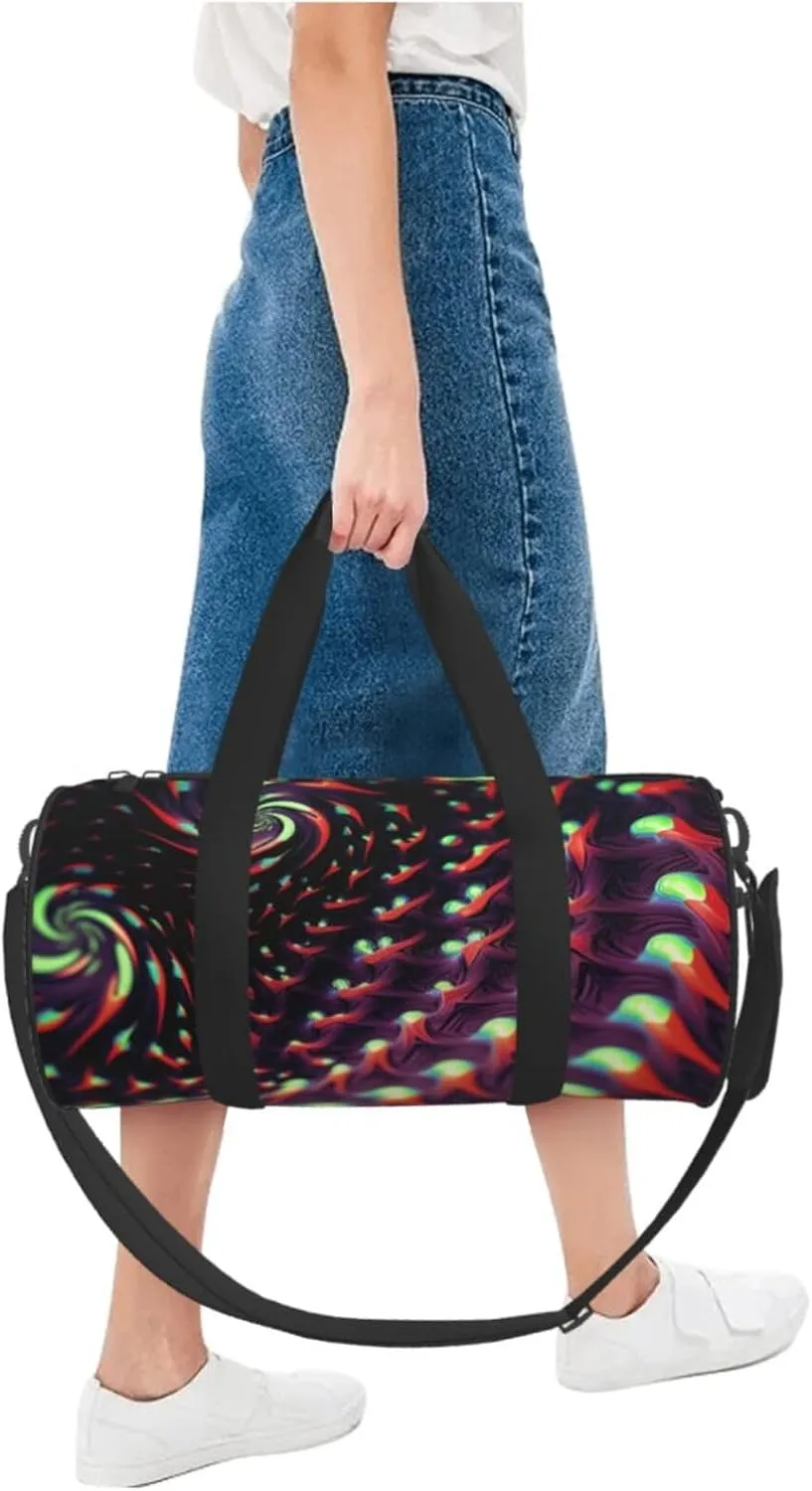 Gym Bags Small Fantasy Sci-Fi Dizziness Duffel Bag Overnight Bag with Shoe Compartment Carryon Bag for Men Women