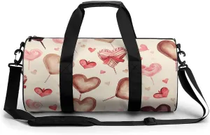 Gym Bags Small Hand Painted Heart Duffel Bag Overnight Bag with Shoe Compartment Carryon Bag for Men Women