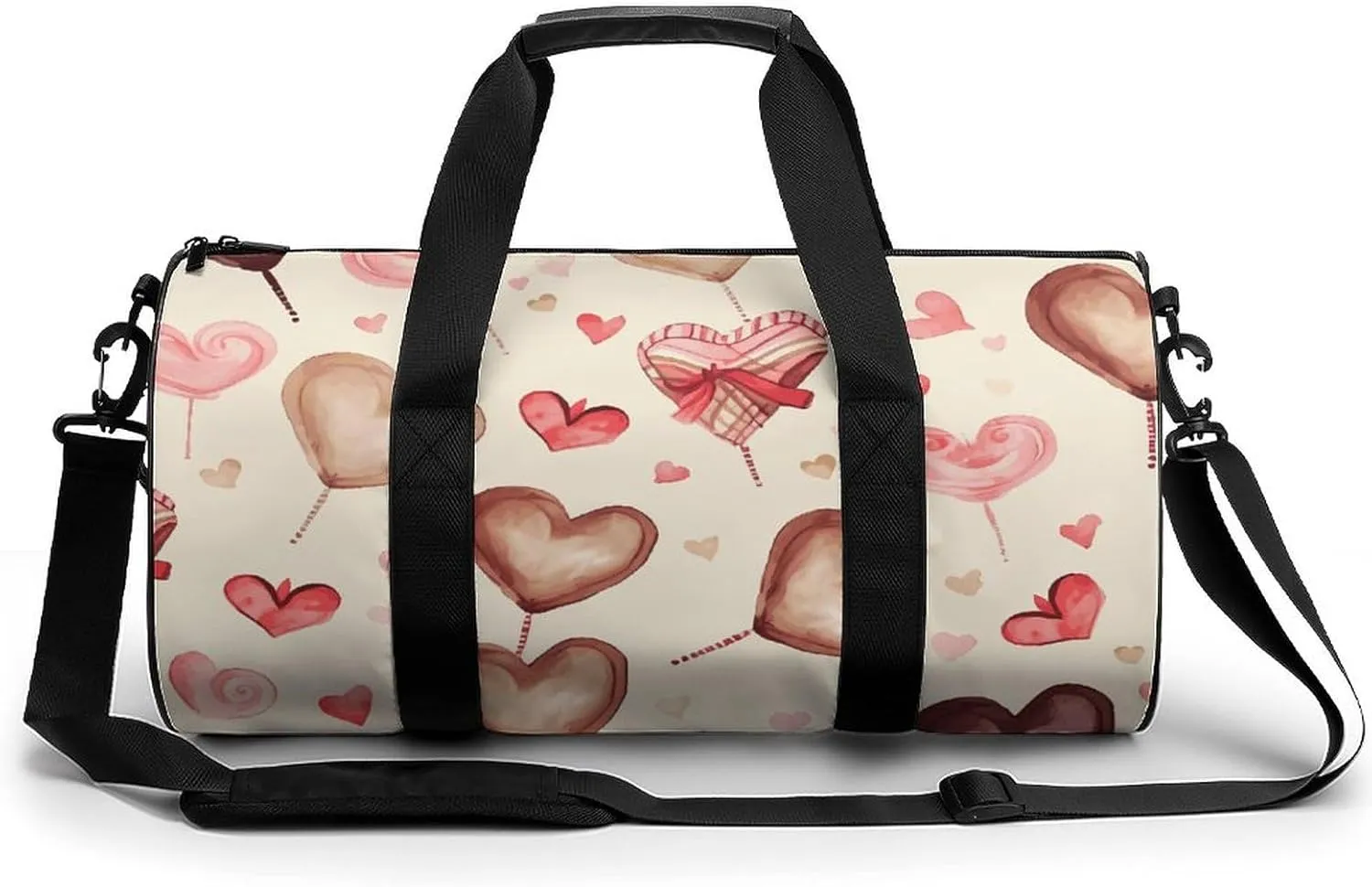 Gym Bags Small Hand Painted Heart Duffel Bag Overnight Bag with Shoe Compartment Carryon Bag for Men Women
