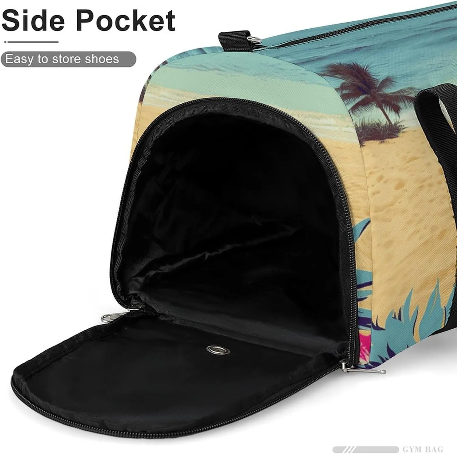 Gym Bags Small Hawaii Scenery Duffel Bag Overnight Bag with Shoe Compartment Carryon Bag for Men Women