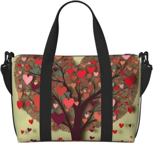 Gym Bags Small Heart Tree3 Duffel Bag Overnight Bag with Shoe Compartment Carryon Bag for Men Women