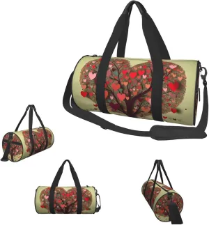 Gym Bags Small Heart Tree3 Duffel Bag Overnight Bag with Shoe Compartment Carryon Bag for Men Women