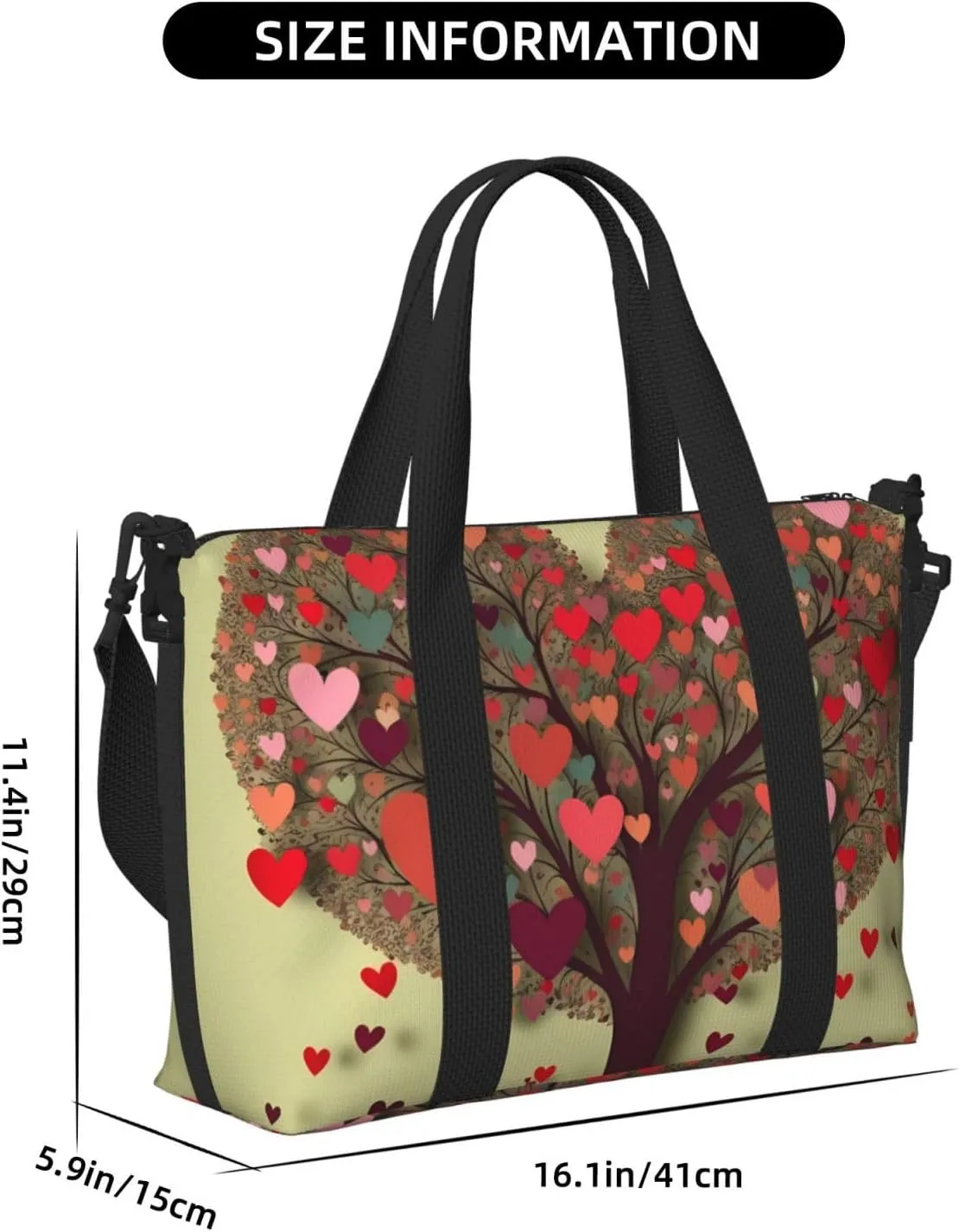 Gym Bags Small Heart Tree3 Duffel Bag Overnight Bag with Shoe Compartment Carryon Bag for Men Women