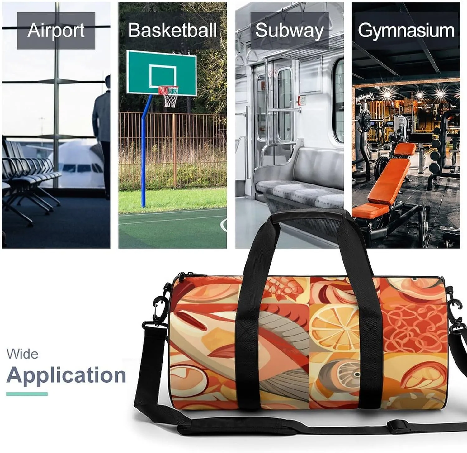 Gym Bags Small Lobster And Crab Duffel Bag Overnight Bag with Shoe Compartment Carryon Bag for Men Women
