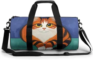 Gym Bags Small Mid-Century Modern Art Cats Duffel Bag Overnight Bag with Shoe Compartment Carryon Bag for Men Women