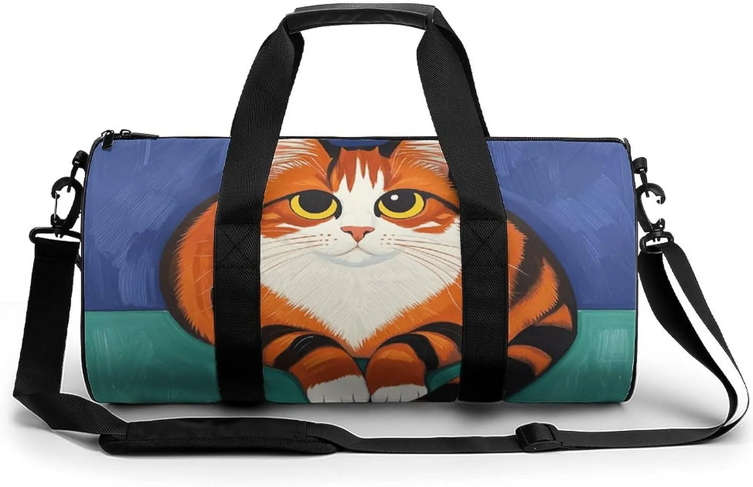 Gym Bags Small Mid-Century Modern Art Cats Duffel Bag Overnight Bag with Shoe Compartment Carryon Bag for Men Women
