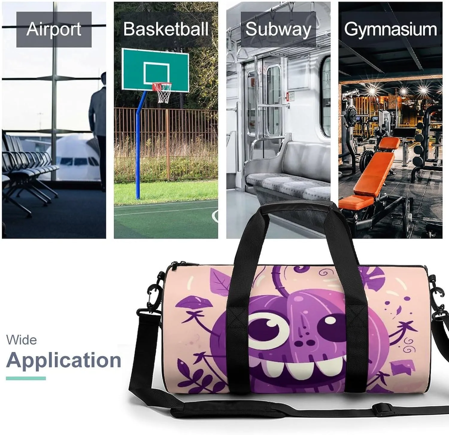 Gym Bags Small Monster Pumpkin Duffel Bag Overnight Bag with Shoe Compartment Carryon Bag for Men Women