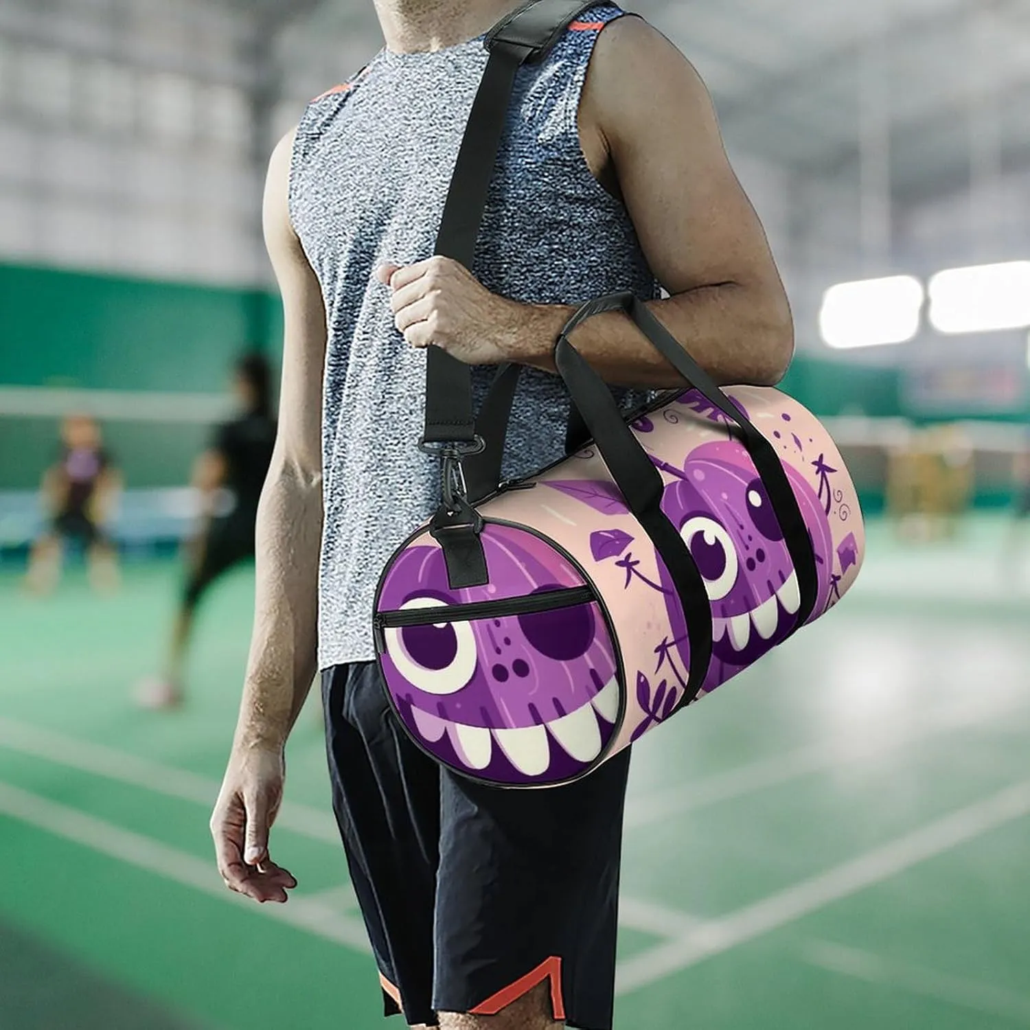 Gym Bags Small Monster Pumpkin Duffel Bag Overnight Bag with Shoe Compartment Carryon Bag for Men Women