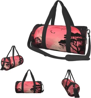 Gym Bags Small Moon Elephant Duffel Bag Overnight Bag with Shoe Compartment Carryon Bag for Men Women