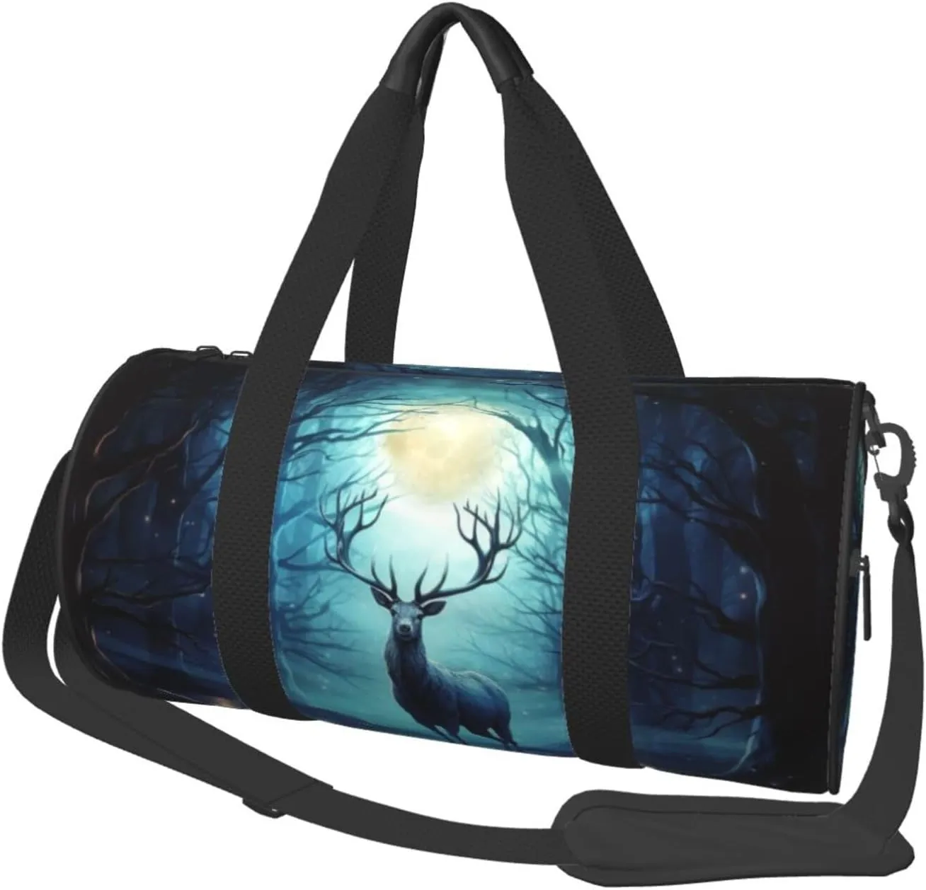 Gym Bags Small Moonlight deer Duffel Bag Overnight Bag with Shoe Compartment Carryon Bag for Men Women