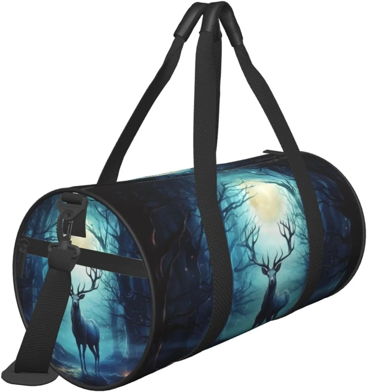 Gym Bags Small Moonlight deer Duffel Bag Overnight Bag with Shoe Compartment Carryon Bag for Men Women