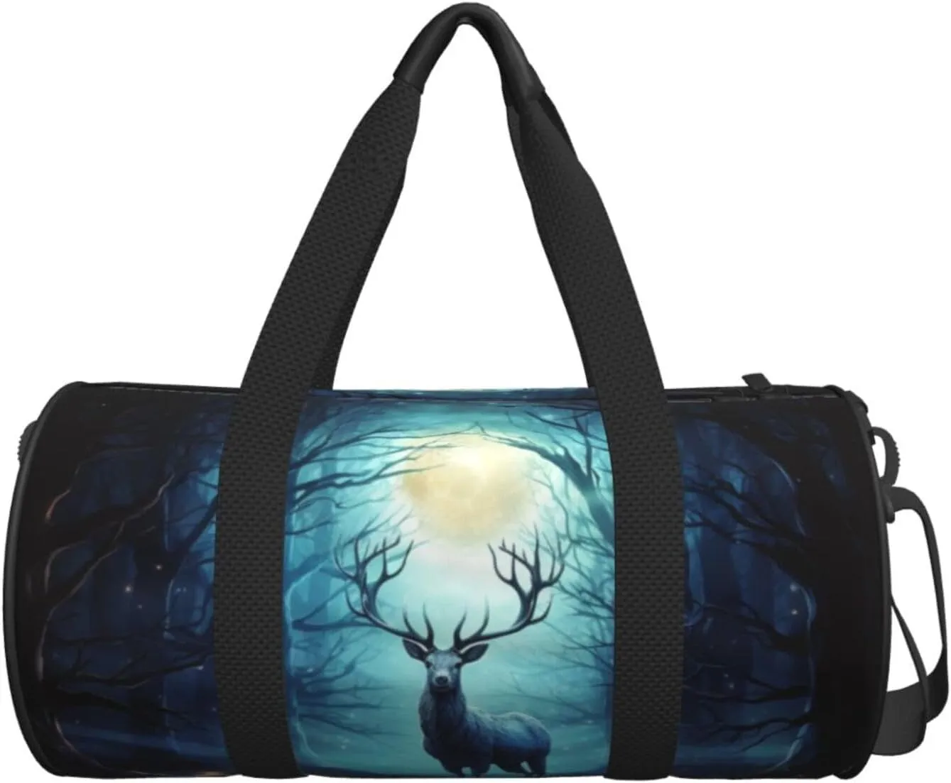 Gym Bags Small Moonlight deer Duffel Bag Overnight Bag with Shoe Compartment Carryon Bag for Men Women