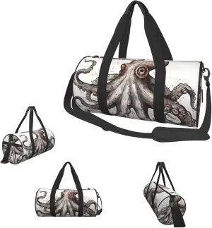 Gym Bags Small Octopus Duffel Bag Overnight Bag with Shoe Compartment Carryon Bag for Men Women