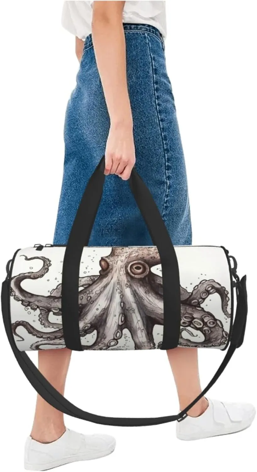 Gym Bags Small Octopus Duffel Bag Overnight Bag with Shoe Compartment Carryon Bag for Men Women