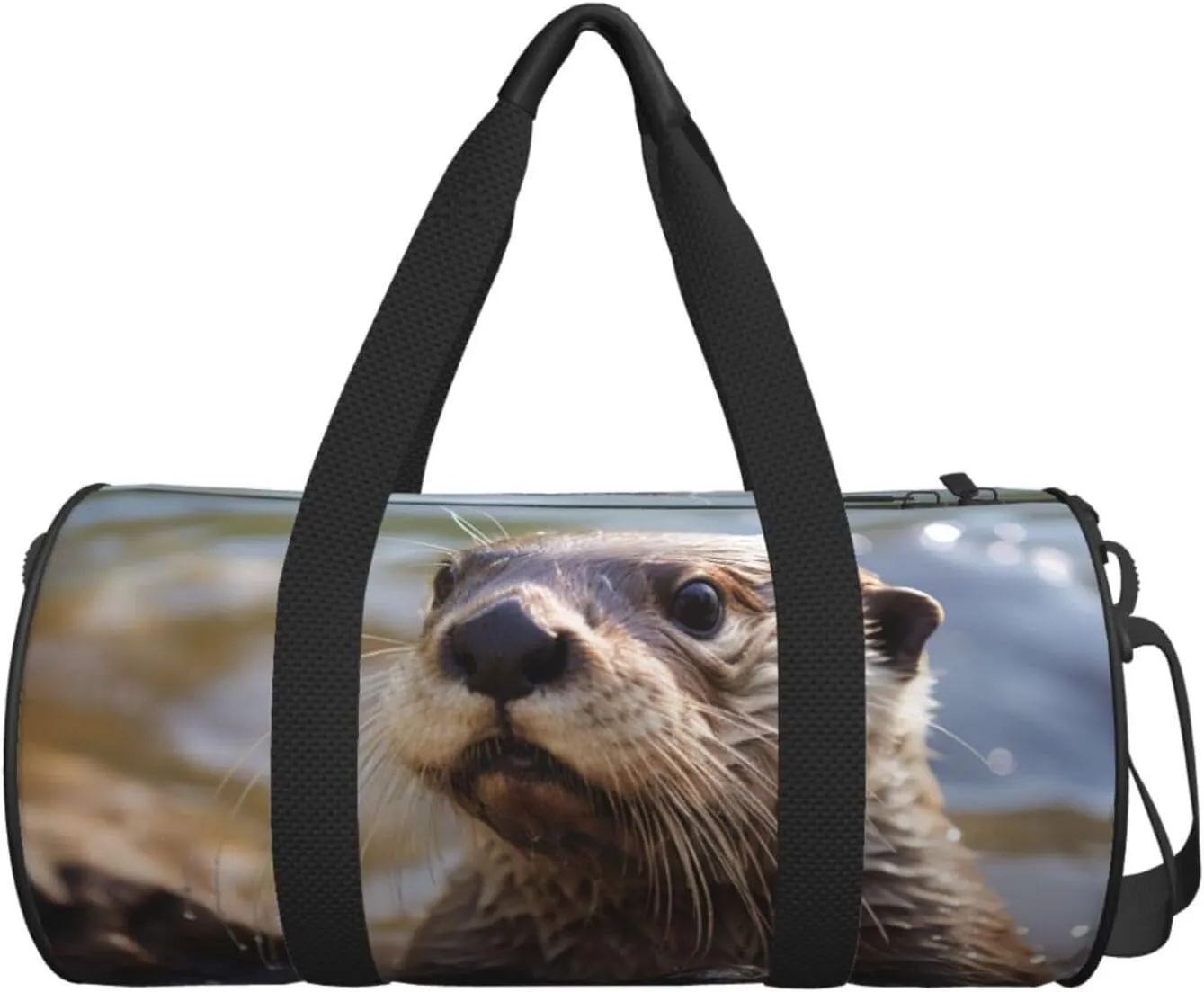 Gym Bags Small Otter Playing in The Water Duffel Bag Overnight Bag with Shoe Compartment Carryon Bag for Men Women