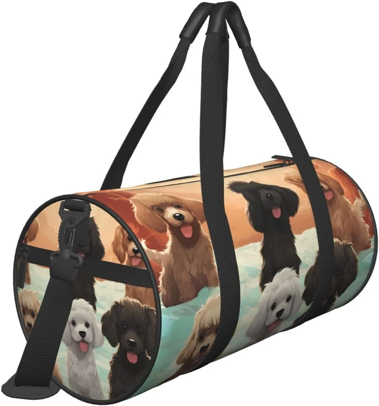 Gym Bags Small Poodles Dogs Duffel Bag Overnight Bag with Shoe Compartment Carryon Bag for Men Women
