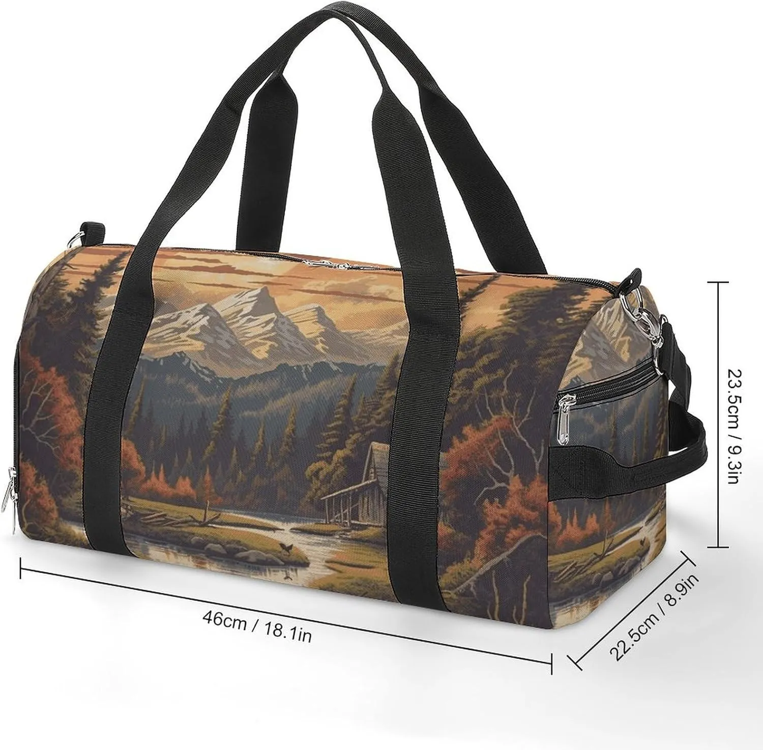 Gym Bags Small Sun Mountain Scenic Stream Duffel Bag Overnight Bag with Shoe Compartment Carryon Bag for Men Women