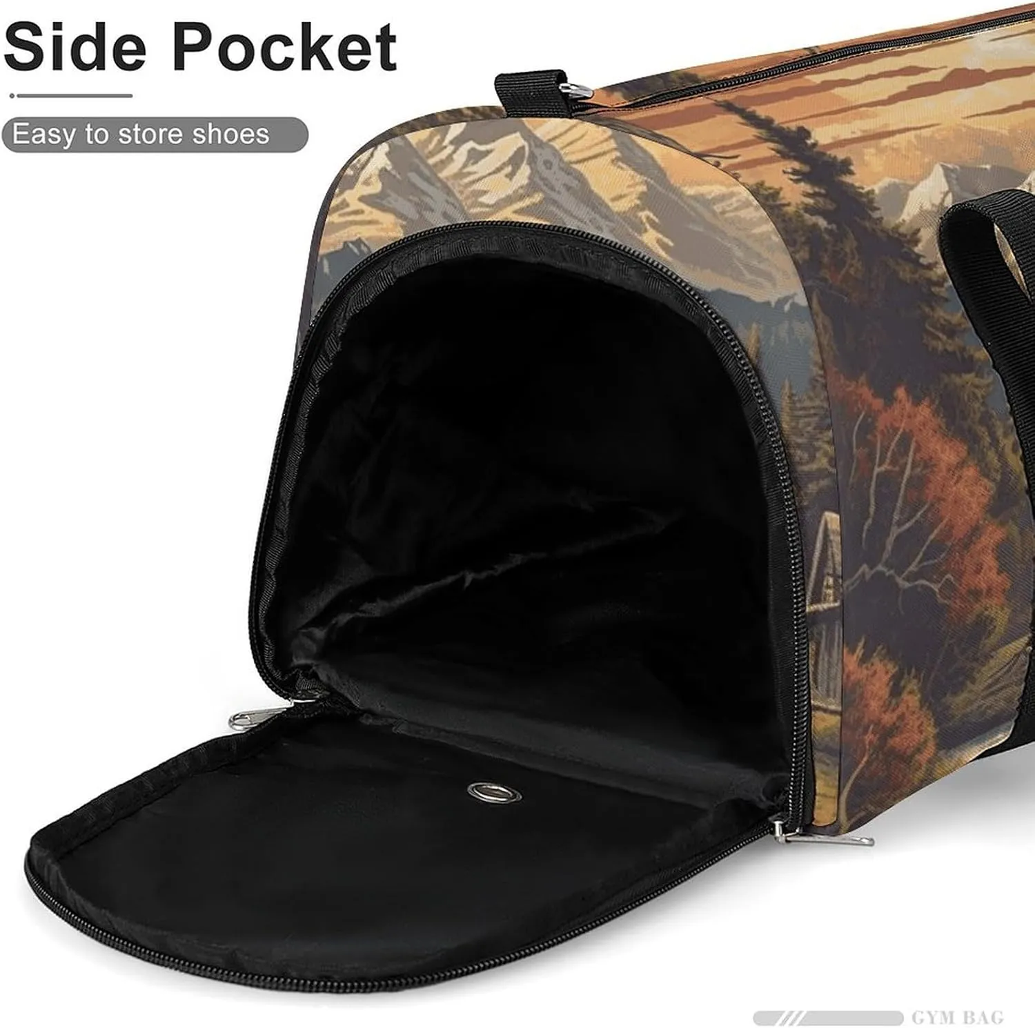 Gym Bags Small Sun Mountain Scenic Stream Duffel Bag Overnight Bag with Shoe Compartment Carryon Bag for Men Women