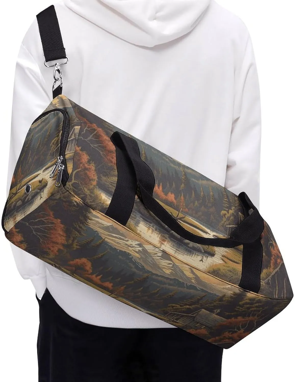 Gym Bags Small Sun Mountain Scenic Stream Duffel Bag Overnight Bag with Shoe Compartment Carryon Bag for Men Women