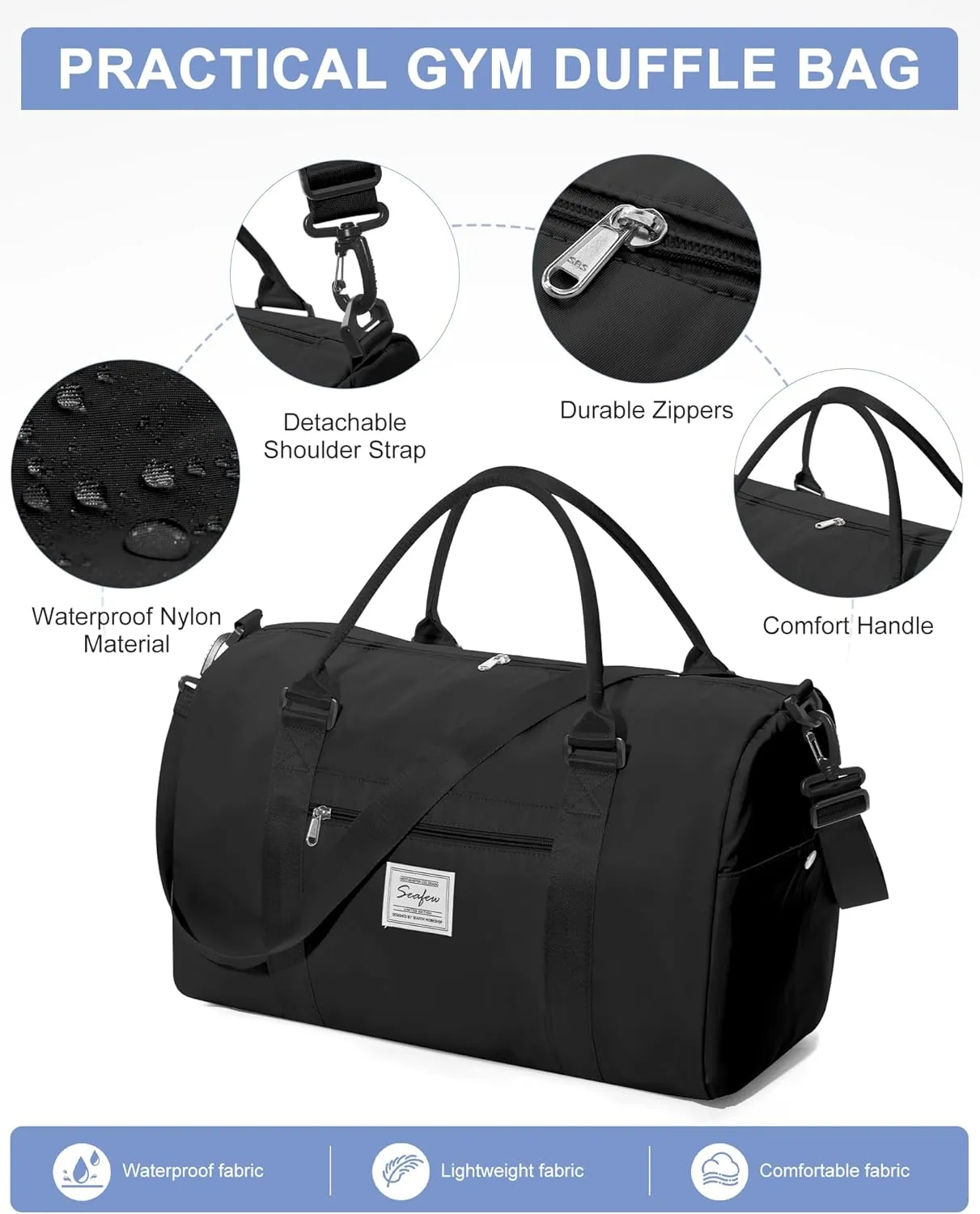 Gym Bags Womens Mens with Shoes Compartment and Wet Pocket,Travel Duffel Bag for Women for Plane,Sport Gym Tote Bags Swimming Yoga,Small Waterproof Weekend Overnight Bag Carry on Bag Hospital Holdalls