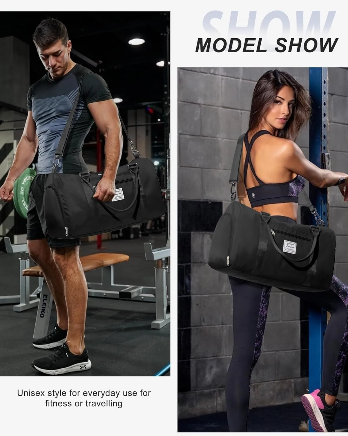 Gym Bags Womens Mens with Shoes Compartment and Wet Pocket,Travel Duffel Bag for Women for Plane,Sport Gym Tote Bags Swimming Yoga,Small Waterproof Weekend Overnight Bag Carry on Bag Hospital Holdalls