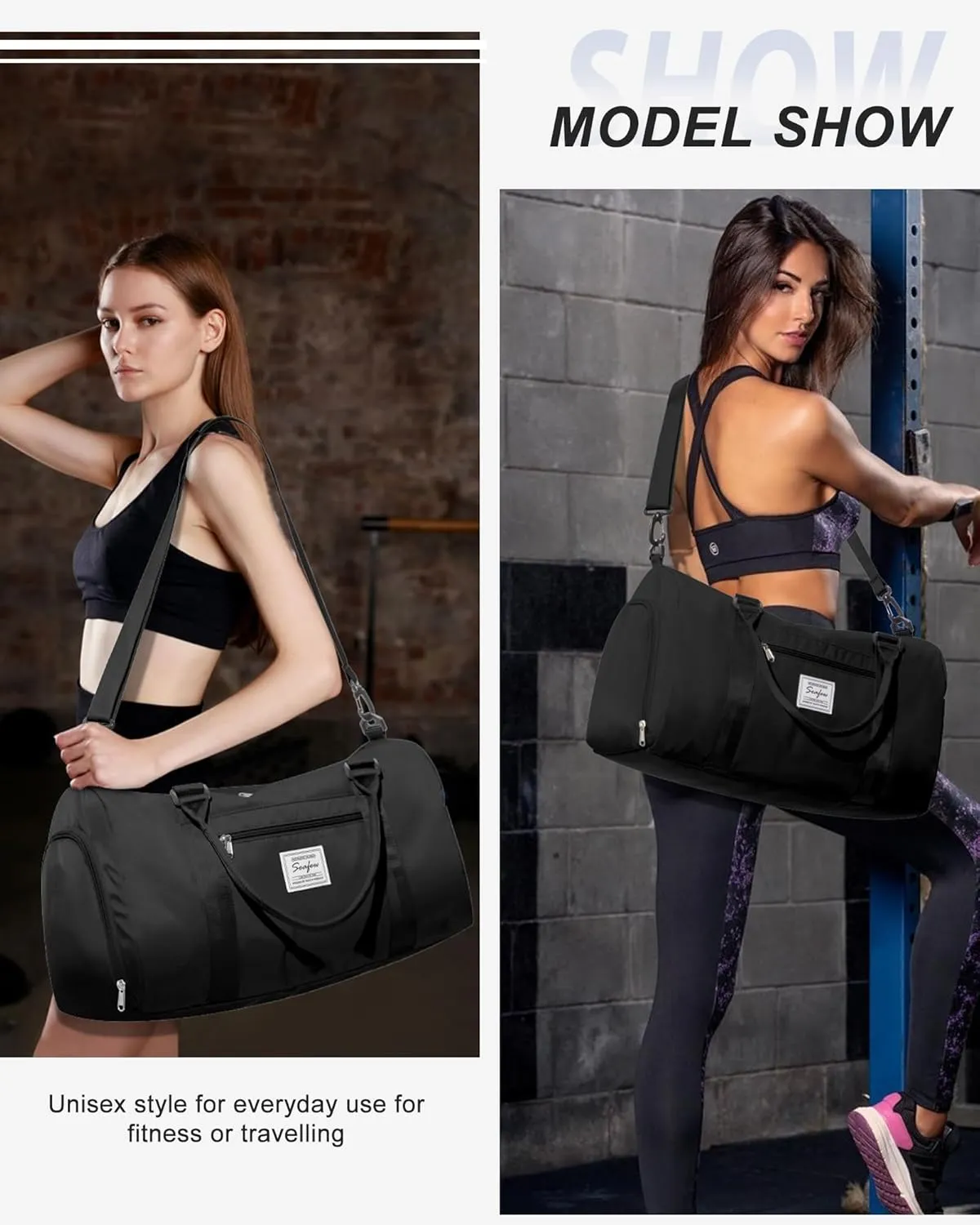 Gym Bags Womens Mens with Shoes Compartment and Wet Pocket,Travel Duffel Bag for Women for Plane,Sport Gym Tote Bags Swimming Yoga,Small Waterproof Weekend Overnight Bag Carry on Bag Hospital Holdalls