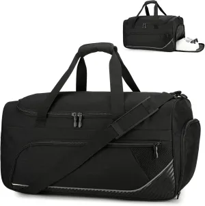 Gym Duffel Bag for Men - 45L Sports Travel Bag with Shoe & Laptop Compartment, Gym Backpack Carry On Weekender Bag Overnight Backpack for Travel